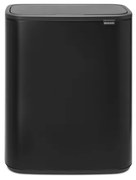 Brabantia Bo Touch Bin Afvalbak - 2x30 liter - 2 kunststof binnenemmers - matt black 221484