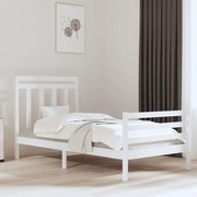 vidaXL Bedframe massief hout wit 100x200 cm