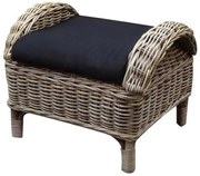 Naturel relax voetenbank 50x65xH43 cm - olefin black