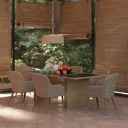 vidaXL 7-delige Tuinset poly rattan bruin