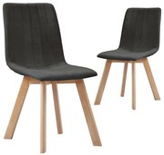 vidaXL Eetkamerstoelen 2 st stof donkergrijs