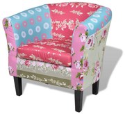 vidaXL Fauteuil met patchwork Relax stof