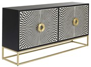 Kare Design Electro Design Dressoir Zwart Wit - 160x40x80cm.