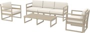 Siesta  Stoel-Bank Loungeset XL - Mykonos - Taupe - Beige - Kunststof - Siesta