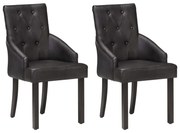 vidaXL Eetkamerstoelen 2 st echt geitenleer zwart