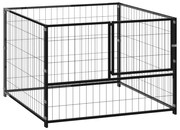 vidaXL Hondenkennel 100x100x70 cm staal zwart