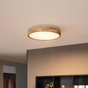 Scandinavische plafondlamp hout 50cm incl. LED dimbaar - PeckerScandinavisch Scandinavisch rond Binnenverlichting Lamp