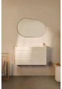 Ona Zwevend Badkamermeubelset Van Hout En Essenfineer Met Geïntegreerde Wastafel Wit & Ovaal Led En Anticondens 100x80 Cm Riben & Zonder Kraan - Sklum