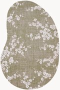 Wasbaar jacquard in- & outdoor vloerkleed Sakura in organische vorm