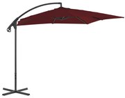 vidaXL Zweefparasol met stalen paal 250x250 cm wijnrood