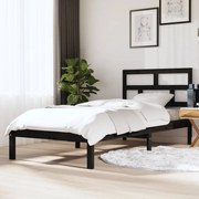 vidaXL Bedframe massief hout zwart 90x190 cm 3FT Single