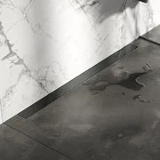 Brauer douchegoot 90x7cm met multifunctioneel rooster en muurflens gunmetal geborsteld PVD