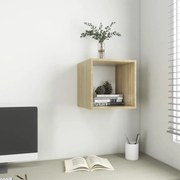 vidaXL Wandkast 37x37x37 cm spaanplaat wit en sonoma eikenkleurig