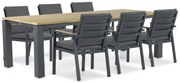 Tuinset 6 personen 240 cm Aluminium/teak Grijs Lifestyle Garden Furniture Marseille/Riviera