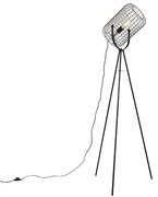 Industriële vloerlamp tripod staal zwart - Bliss Vefa