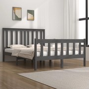 vidaXL Bedframe massief grenenhout grijs 120x190 cm 4FT Small Double