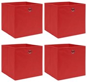 vidaXL Opbergboxen 4 st 32x32x32 cm stof rood