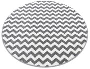 Tapijt SKETCH ROND - F561 grijs /wit - Zigzag