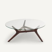 Salontafel in notenhout ø90 cm, Maricielo