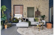 Goossens Excellent Bank Princess Met Elektrisch Uitschuifbaar Zitvlak groen, stof, 2,5-zits, elegant chic met chaise longue links