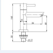 Best Design Ore Resol RVS toiletkraan 1/2"