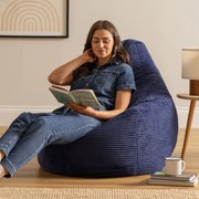 Cloudy Cord Zitzak Stoel - Denim Blauw