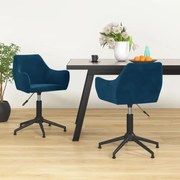 vidaXL Eetkamerstoelen draaibaar 2 st fluweel blauw