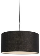 Stoffen Eettafel / Eetkamer Moderne hanglamp zwart met zwarte kap 50 cm - Combi 1 Modern E27 rond Binnenverlichting Lamp