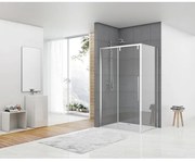 Van Rijn Products ST06 Softclose schuifdeur 8mm helderglas 178.5x200cm Voor combinatie met wand inclusief greep chroom ST06350180