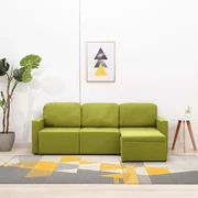 vidaXL Slaapbank driezits modulair stof groen