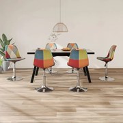 vidaXL Eetkamerstoelen draaibaar 6 st patchwork stof