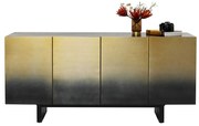 Kare Design Prezioso Dressoir Zwart Goud Staal - 160x45x78cm.