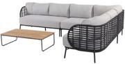 Fabrice hoek loungeset 5 delig antraciet rope 4 Seasons Outdoor