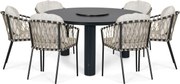 Tuinset Ronde Tuintafel 6 personen 150 cm Rope Grijs  Lifestyle Garden Furniture Morano/Arancia