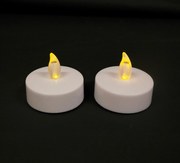 Anna's Collection LED Theelichtjes Jumbo 2st– D6 x H4,5 cm – Timer – Wit – Batterij