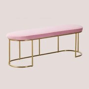 Fluwelen Bench Markina Pioenroos & ↔︎ 120 Cm - Sklum