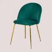 Fluwelen Eetkamerstoel Kana Design Jungle Groen & Goud - Sklum