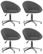 vidaXL Eetkamerstoelen draaibaar 4 st stof donkergrijs