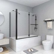 vidaXL Douche klapwand 120x68x130 cm ESG zwart