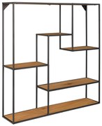 House Nordic Wandmeubel Avery 85x18x85 cm eikenkleurig en zwart