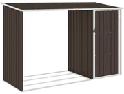 vidaXL Brandhoutschuur 245x98x159 cm gegalvaniseerd staal bruin
