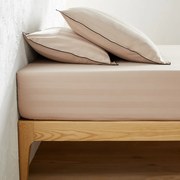 Hoeslaken in gewassen satijnkatoen, Victor, gestreept