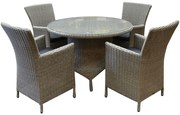 Capri Riccione dining tuinset 110 cm rond 5-delig grijs