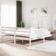 vidaXL Bedframe massief grenenhout wit 160x200 cm