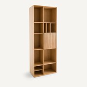 Boekenkast met 1 deur in eiken en fineer, Mikube