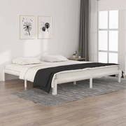 vidaXL Bedframe massief grenenhout wit 200x200 cm