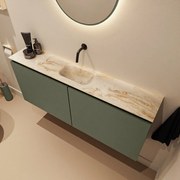 Mondiaz Ture DLux toiletmeubel 120cm army met wastafel frappe midden zonder kraangat