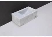 Forzalaqua Venetia Xs fonteinbak 29x16x10cm wasbak Rechts 1 kraangat links Natuursteen Carrara gepolijst 100435