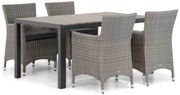 Tuinset 4 personen 155 cm Wicker Grijs Garden Collections Dublin/Young