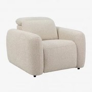 Elektrische Relaxfauteuil In Chenille Sirex Stof Chenille Beige – Crème - Sklum